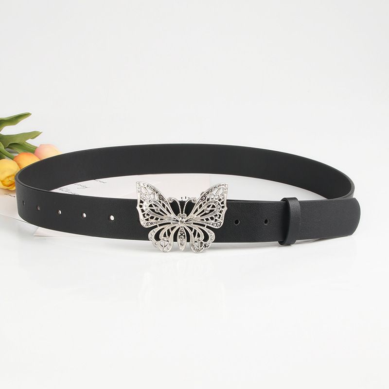 Women's Belts cute butterfly belt women's rhinestone versatile dress denim light luxury small fresh women's belt_viptrois.com