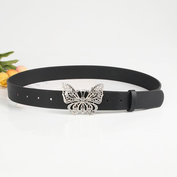 Women's Belts cute butterfly belt women's rhinestone versatile dress denim light luxury small fresh women's belt_viptrois.com