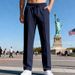 Men's Oversized Straight-Leg Pants | Non-Stretch Polyester Casual Trousers With Drawstring Waist | Wrinkle-Free & Breathable For Streetwear & Travel_viptrois.com