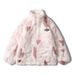 Men's Clothing Winter tie dye gradient rabbit fur stand up collar lamb plush cotton coat men's loose thickened couple plush cotton coat trendy_viptrois.com