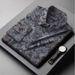 CT Plus Size Long Sleeve Shirt Men, Loose Fit Casual Digital Print Shirt, Extra Large Size, Slightly Stretchy For Autumn_viptrois.com