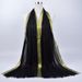 Muslim headscarf Women's Cotton Gold Silk Scarf Monochrome Tassel Silk Scarf Muslim Bun Head Long Scarf Multi-functional_viptrois.com