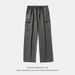 Men's Clothing Pockets Washed And Distressed Casual Pants Spring And Summer Style Straight Loose Textured Twill Pure Cotton Workwear Trousers Q_viptrois.com