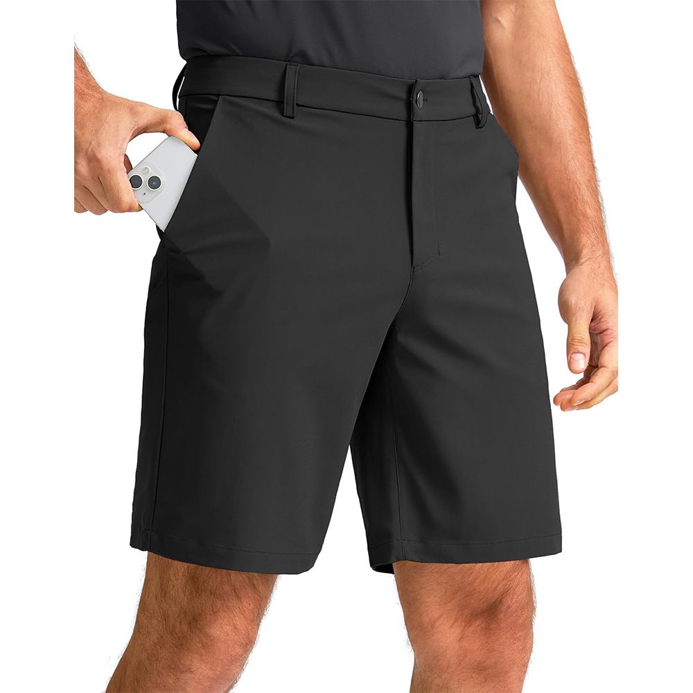 Men's Clothing Men's Golf Shorts Solid Color Workwear Five Point Casual Shorts Outdoor Camping Hiking_viptrois.com