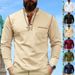 Men's Clothing Long Sleeve Casual Knit Top With Contrast Stitching - Slim Fit Breathable Polyester For Everyday Wear (Black, White, Navy, Khaki)_viptrois.com