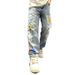 Men's Clothing Washed Stitching Denim Pants Trendy Men Loose Straight Men Fashion Denim Trousers Men Street Retro_viptrois.com