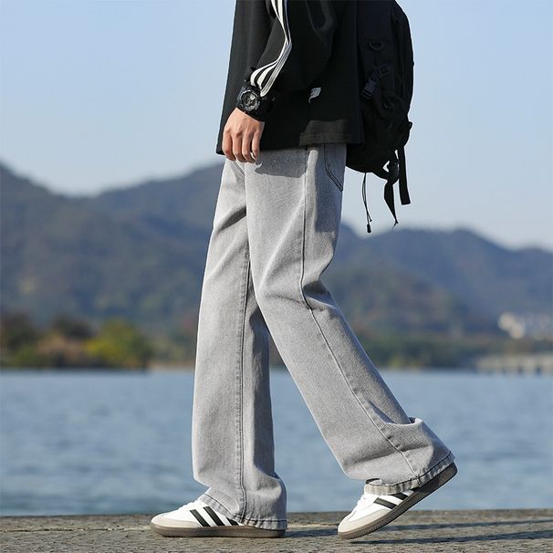 2025 New Flared Jeans Men, All-Season American High Street Wide-Leg Straight Loose Pants For Men_viptrois.com