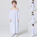Men's Clothing Middle East Dubai Turkish Boy Robe Door Tube Stitching Stand Collar Button Robe Thobe_viptrois.com