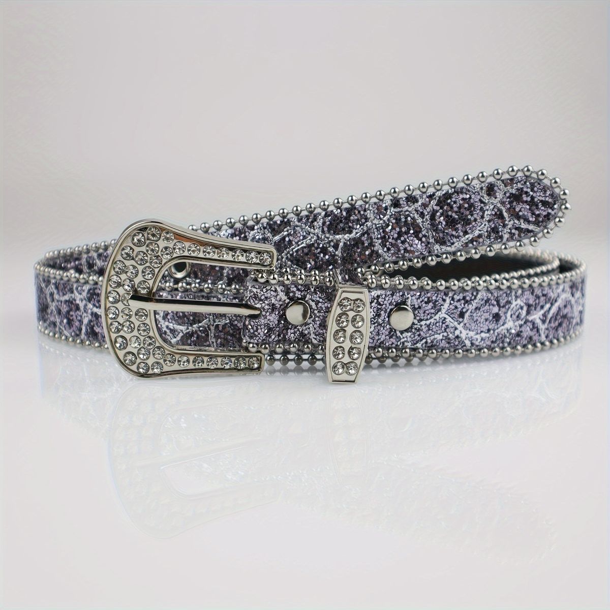 Rhinestone American Instagram style slim belt, fashionable and personalized sequin decoration, versatile women's jeans_viptrois.com