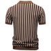 Men's Knit Stripe Polo Shirt, Breathable Moisture-Wicking Short Sleeve Top For Business Casual & Daily Wear_viptrois.com
