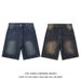 Men's Clothing New American Retro Distressed Washed Straight Jeans Men's Trendy Brand Loose Wide Leg Casual Versatile Shorts_viptrois.com
