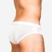UXH Men's Nylon Mesh Patchwork White Swim Trunks Semi-Transparent Sexy Swimming Beach Triangle_viptrois.com