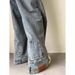 American High Street Reverse Fit Jeans - Hip Hop Baggy Denim Pants For Men With Distressed Wash_viptrois.com