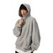 Autumn And Winter Casual Jacket Loose Niche Button High Neck Hooded Sweatshirt_viptrois.com