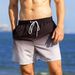 Men's Clothing INS Internet Celebrity Popular Gradient Swimming Trunks Men's Loose Printed Quarter Shorts Men's Beach Pants_viptrois.com