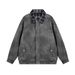 Autumn Winter American Style Loose Melad Plaid Patchwork Jacket Unisex Street Versatile Leather Coat Trendy_viptrois.com