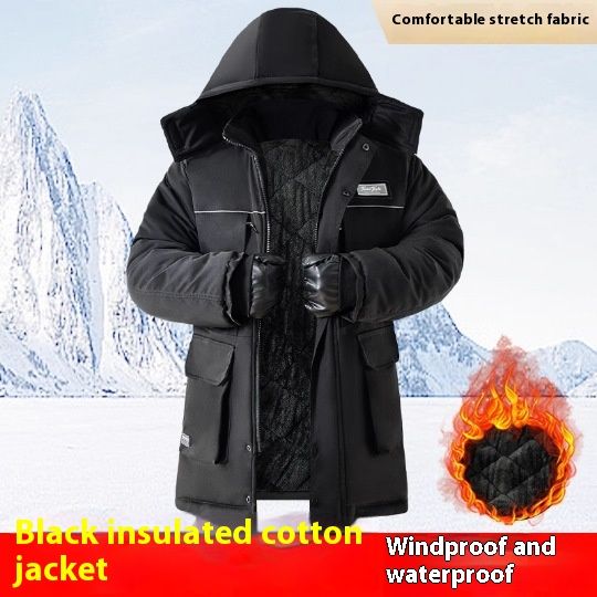 Winter Waterproof Windproof Camouflage Cotton Jacket For Men Thick Warm Velvet Lined Cold Protective Work Coat_viptrois.com