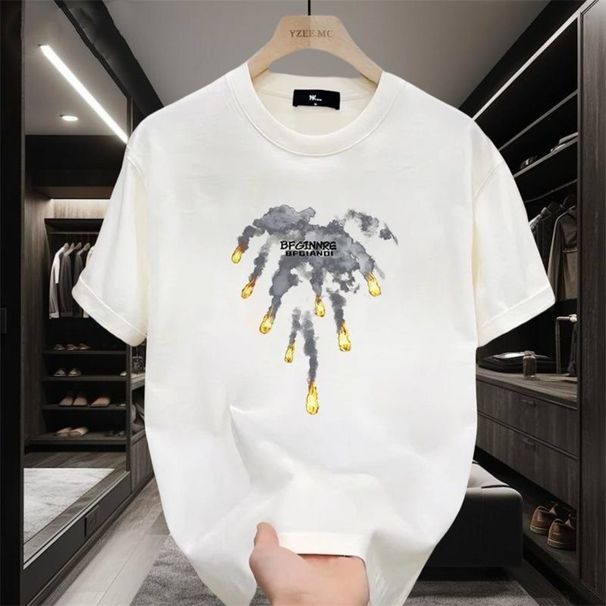 Loose Hong Kong Style Ins Men's And Women's Pure Cotton Tops, Summer Short-sleeved Trendy T-shirts, New Crew Neck Men's_viptrois.com