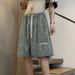 Men's Embroidered Shorts Loose Casual Pants Trendy Brand 5/4 Length Summer_viptrois.com