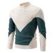 Loom Loom European Style Half Turtleneck Sweater For Men, Autumn And Winter New Fashion Color Block Crew Neck Knitwear, Versatile_viptrois.com