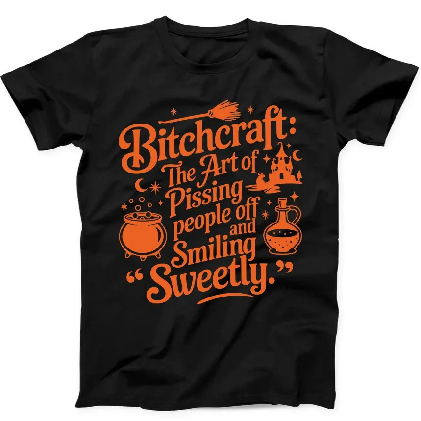 Halloween Bitchcraft Witch Best Seller Funny Gift Tee Black T Shirt Mens Womens Tees Top 148_viptrois.com