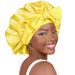 Color Ding streamer round hat bow Extra large beauty care hair wide brimmed hat headscarf night cap_viptrois.com