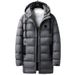 Men's Clothing Winter 25 Korean Men's Thick Warm Mid Length Hooded Jacket Men's Clothing Zhangzai 002 Loose Coat Men_viptrois.com