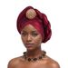 Women's Scarves Heavy Industry Brooch Half Layered Half Twisted Baotou Hat African Hat Nigerian Wedding Festival Party Muslim Hat_viptrois.com