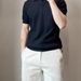 Cross-border Light Ripe Wind Pit Strip Knitted Polo Shirt Men's Thin Breathable Slim-fitting Short-sleeved American Muscle Men's Ice-cold Silk_viptrois.com