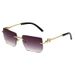 Frameless Fashion Metal Sunglasses - Trendy Leopard Print Design With UV400 Protection (Street Style Eyewear)_viptrois.com
