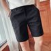 Summer Men's Lyocell Casual Shorts Side Slit Slim Fit Versatile Luxury Five Point Mid Length Trousers_viptrois.com