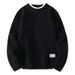 New round neck sweater for men's spring and autumn fashion design, loose fitting top for teenagers, outer knitted sweater_viptrois.com