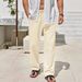 Men's Clothing Summer New Men's Casual Comfort Trousers Elastic Drawstring Pants_viptrois.com