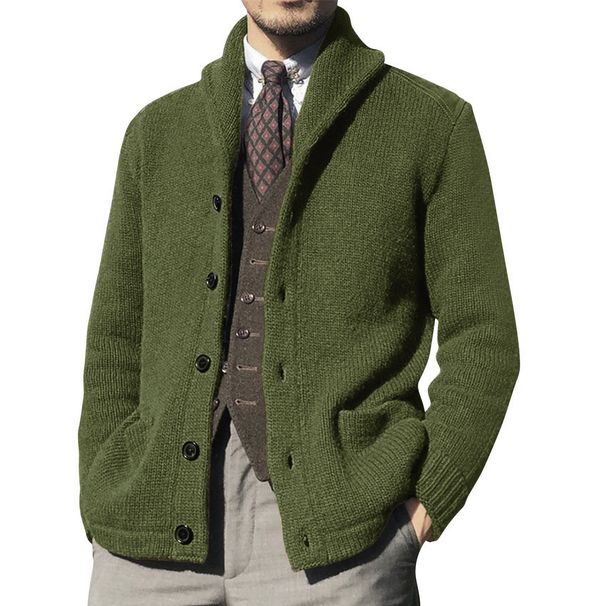"Men's Polyester Knit Cardigan – Classic Open-Front Sweater For Business Casual (M-XXL, 5 Neutral Tones)"_viptrois.com