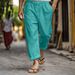 Men's Clothing Men's Casual Summer Elastic Waist Drawstring Multi Pocket Cotton And Linen Trousers Beach Pants_viptrois.com