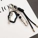 Bag Pendant Irregular-shaped High-end Metal Bag Pendant, Makeup Mirror Leather Rope, Couple Keychain_viptrois.com