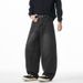 Men's Clothing Loose Fitting Washed Jeans For Men, New Spring And Summer Styles, Side Split Design, Carrot Pants, American Retro Trousers_viptrois.com
