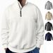 Men's Half-Zip Sweatshirt - Lightweight Pullover Hoodie With Stand Collar, Loose Fit Long Sleeve Casual Top For Autumn & Spring_viptrois.com