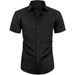 Cross Border Short Sleeved Solid Color Men's Shirt Formal Shirt Free Ironing Men's Clothing Hot Sale_viptrois.com
