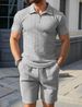Men's Summer Short Sleeve Polo Shirt & Shorts Set - Breathable Casual Sports Outfit For Gym, Travel & Daily Wear_viptrois.com