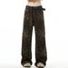 New American High Street Retro Leopard Print Jeans Men's And Women's Trendy Brand Loose Straight Vintage Casual Wide-leg Pants_viptrois.com