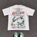 Heavyweight Pure Cotton Oversized T-Shirt 250g Short Sleeved Art Print for Couples And Men Y2K Style Loose Fit_viptrois.com