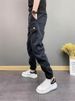 Men's Black Jogger Pants European Style Loose Fit Casual Trousers Korean Style Spring Autumn Versatile Cool Loose Bottoms_viptrois.com
