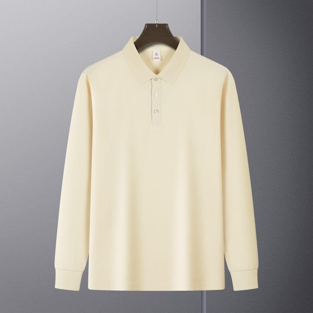 High-quality Imitation Cotton Solid Color Long-sleeve Polo Shirt, Spring And Autumn Fashion Business Casual Turn-down_viptrois.com