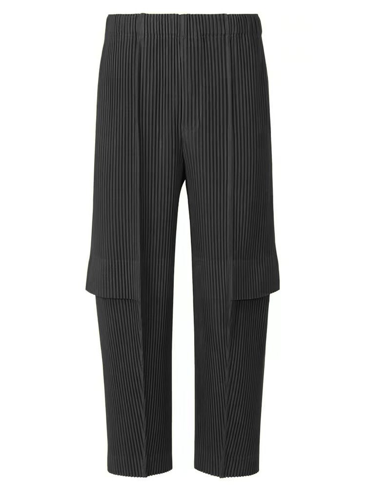 Man's clothing Pleated cargo pants men's army green cropped pants Men's summer casual pants loose_viptrois.com