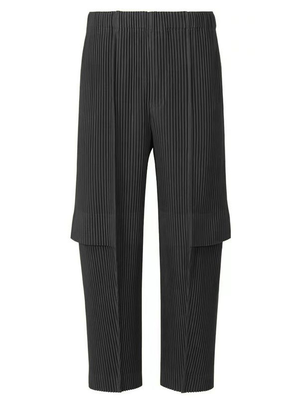 Man's clothing Pleated cargo pants men's army green cropped pants Men's summer casual pants loose_viptrois.com