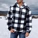 Men's Clothing Plaid Faux Fur Hooded Sweatshirt - Winter Cozy Fleece Pullover With Kangaroo Pocket, Oversized Fit, Soft & Warm Casual Streetwear_viptrois.com
