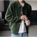 Loom Russian Ozon Autumn Winter Thickened Sweater Jacket For Men Solid Color Loose Fit Handsome Lazy Style Knitted Cardigan_viptrois.com