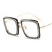 Trendy New Diamond Studded Plain Glasses Korean Style Large Frame Unisex Glasses Fashionable Sunglasses Cross Lens Supply_viptrois.com