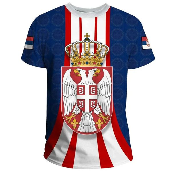 Unbeatable Quality Serbia Flag Pattern Fashion 3D Printed T-shirt Men's Street Wear Sports Top_viptrois.com